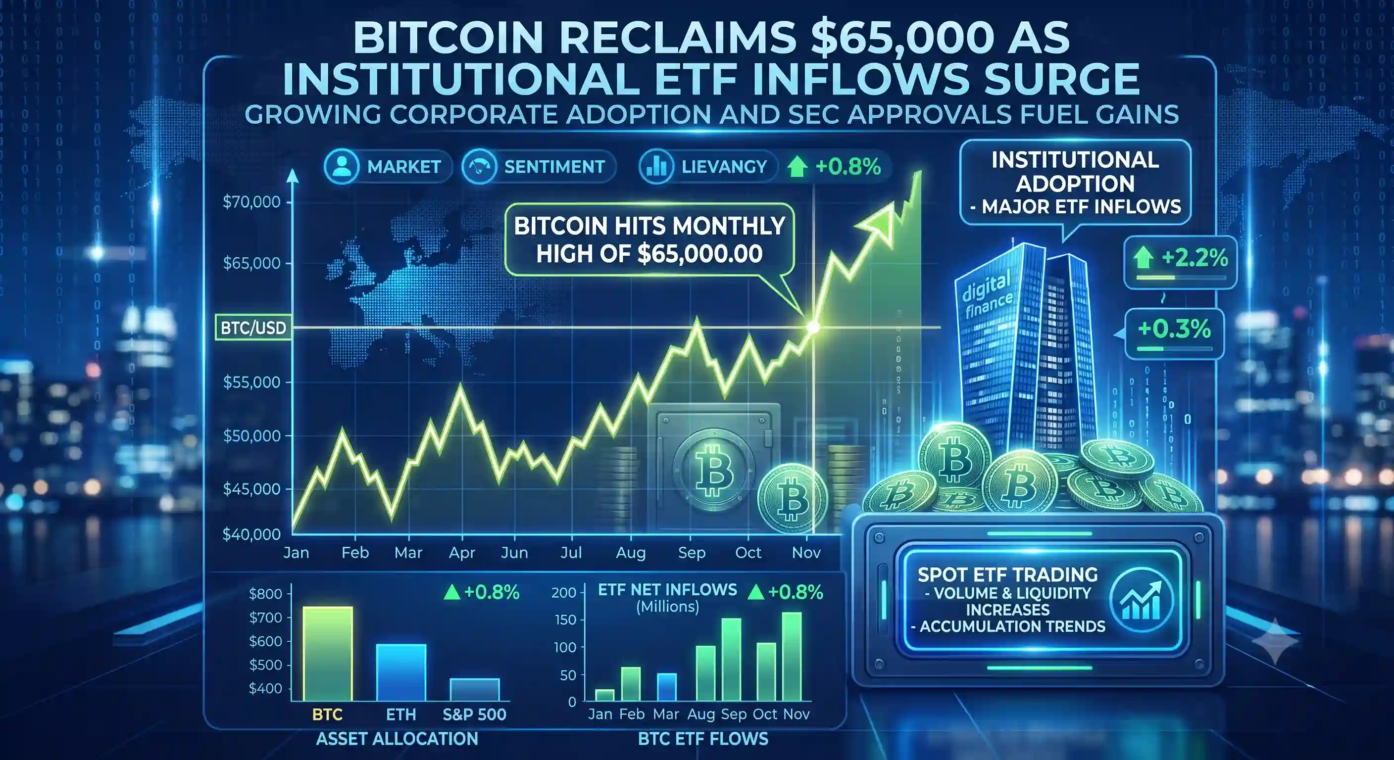 Bitcoin Reclaims $65,000 as Institutional ETF Inflows Surge